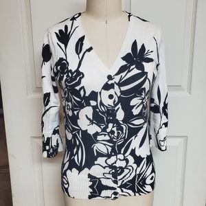 ECI floral motif button down cardigan